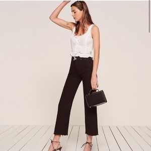 Reformation stretch flood jeans